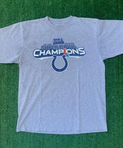 Vintage Style Superbowl Xli Champions Indianapolis Colts Tshirt Pullover Hoodie Crewneck Sweatshirt Reprinted Full Color Full Size Gifts For NFL Fans