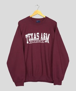 Vintage Style Texas A&M University Maroon T-Shirt Sweatshirt Pullover Hoodie Reprinted Full Color Full Size Gift For NCAA Fans