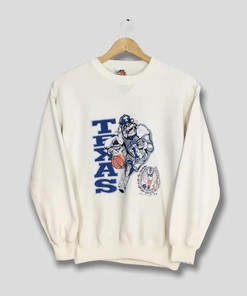 Vintage Style Texas Longhorns T-Shirt Sweatshirt Pullover Hoodie Reprinted Full Color Full Size Gift For NCAA Fans