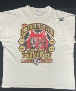 Vintage Style 'The Greatest Team Ever' Starter Tshirt Crewneck Sweatshirt Pullover Hoodie Reprinted Full Color Full Size Gifts for NBA Fans