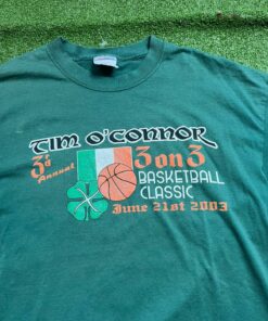 Vintage Style Tim O Connor Basketball Classic Green Faded Sports Tshirt Hoodie Crewneck Sweatshirt Reprinted Full Color Full Size Gifts for NBA Fans