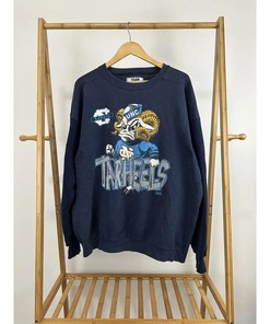 Vintage Style Unc Tar Heels Carolina Rameses Big Graphic T-Shirt Sweatshirt Pullover Hoodie Reprinted Full Color Full Size Gift For NCAA Fans