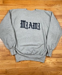 Vintage Style University Of Miami T-Shirt Sweatshirt Pullover Hoodie Reprinted Full Color Full Size Gift For NCAA Fans