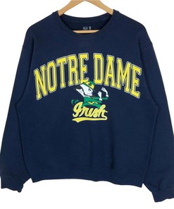 Vintage Style University Of Notre Dame Fighting Irish T-Shirt Sweatshirt Pullover Hoodie Reprinted Full Color Full Size Gift For NCAA Fans