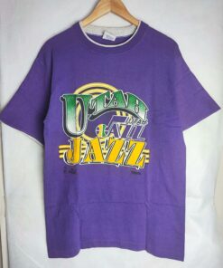 Vintage Style Utah Jazz NBA Tshirt Sweatshirt Hoodie Crewneck Sweatshirt Pullover Reprinted Full Color Full Size Gifts for NBA Fans