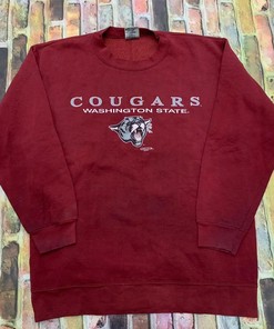 Vintage Style Washington State Cougars T-Shirt Sweatshirt Pullover Hoodie Reprinted Full Color Full Size Gift For NCAA Fans
