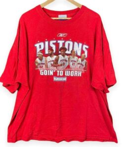 Vintage Style Y2K Detroit Pistons NBA Play Off Tshirt Sweatshirt Hoodie Crewneck Sweatshirt Pullover Reprinted Full Color Full Size Gifts for NBA Fans