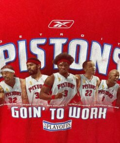 Vintage Style Y2K Detroit Pistons NBA Play Off Tshirt Sweatshirt Hoodie Crewneck Sweatshirt Pullover Reprinted Full Color Full Size Gifts for NBA Fans