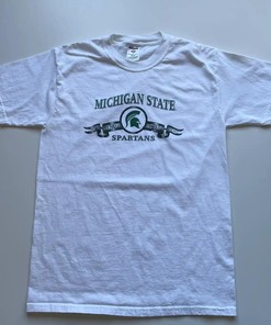 Vintage Style Y2K Michigan State Spartans NCAA Graphic T-Shirt Sweatshirt Pullover Hoodie Reprinted Full Color Full Size Gift For NCAA Fans
