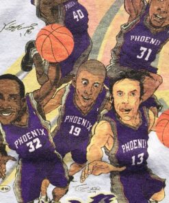 Vintage Style Y2K Phoenix Suns Fruit Of The Loom Tshirt Sweatshirt Hoodie Crewneck Sweatshirt Pullover Reprinted Full Color Full Size Gifts for NBA Fans