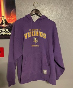 Vintage StylexNFL Vikings Tshirt Pullover Hoodie Crewneck Sweatshirt Reprinted Full Color Full Size Gifts For NFL Fans
