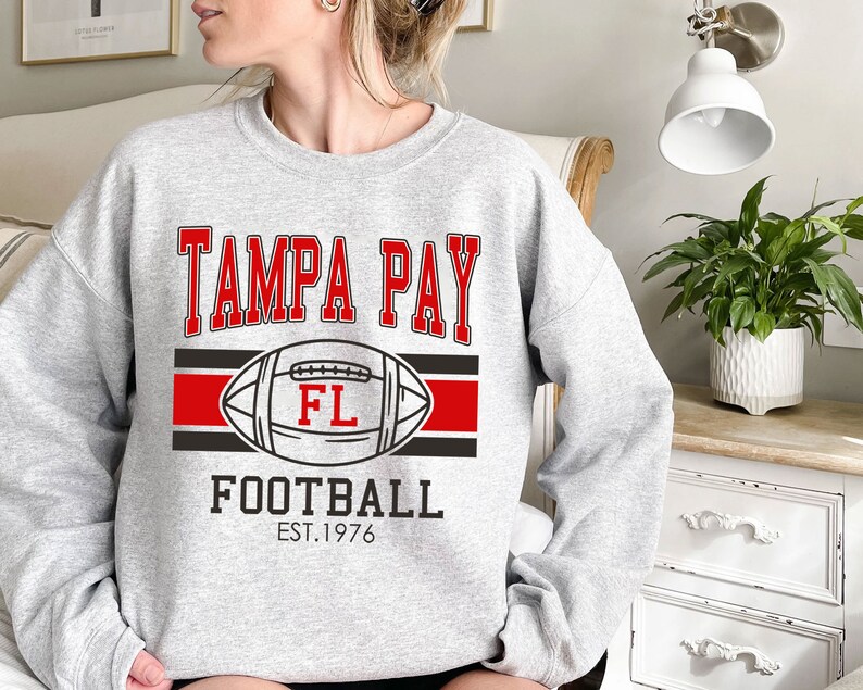 Vintage Tampa Bay Football Sweatshirt, Retro Tampa Bay Football Crewneck Sweatshirt, American Football Fan, NFL Shirt - Image 2