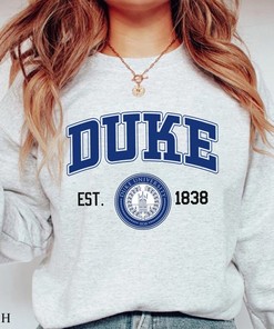 Vintage University Duke EST 1838 Sweatshirt, Duke Blue Devils, NCAA Duke Basketball, Unisex T-shirt Crewneck Hoodie