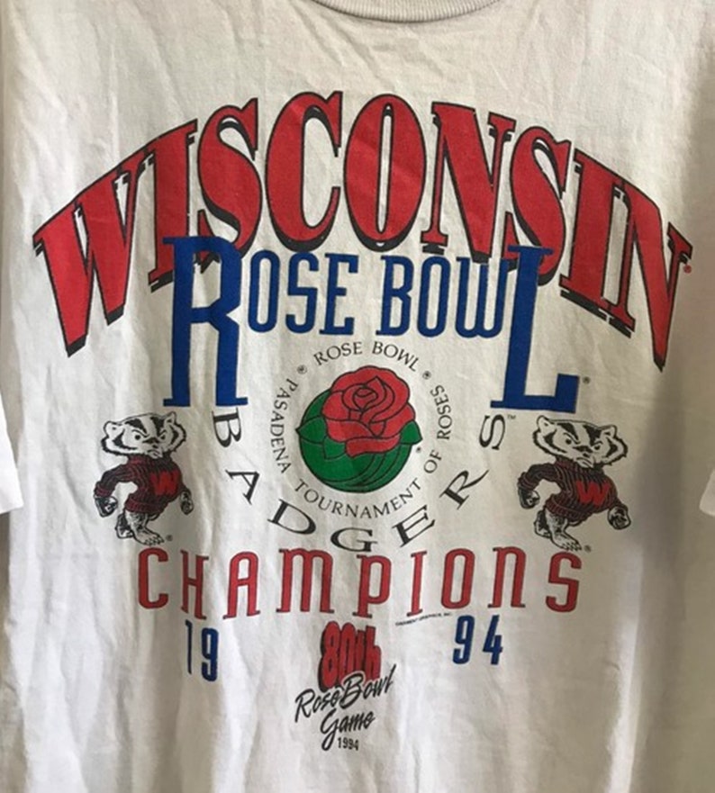 Vintage Wisconsin rose bowl champs T Shirt, Vintage 90s Sweatshirt, Gift For Her, Gift For Him - Image 2