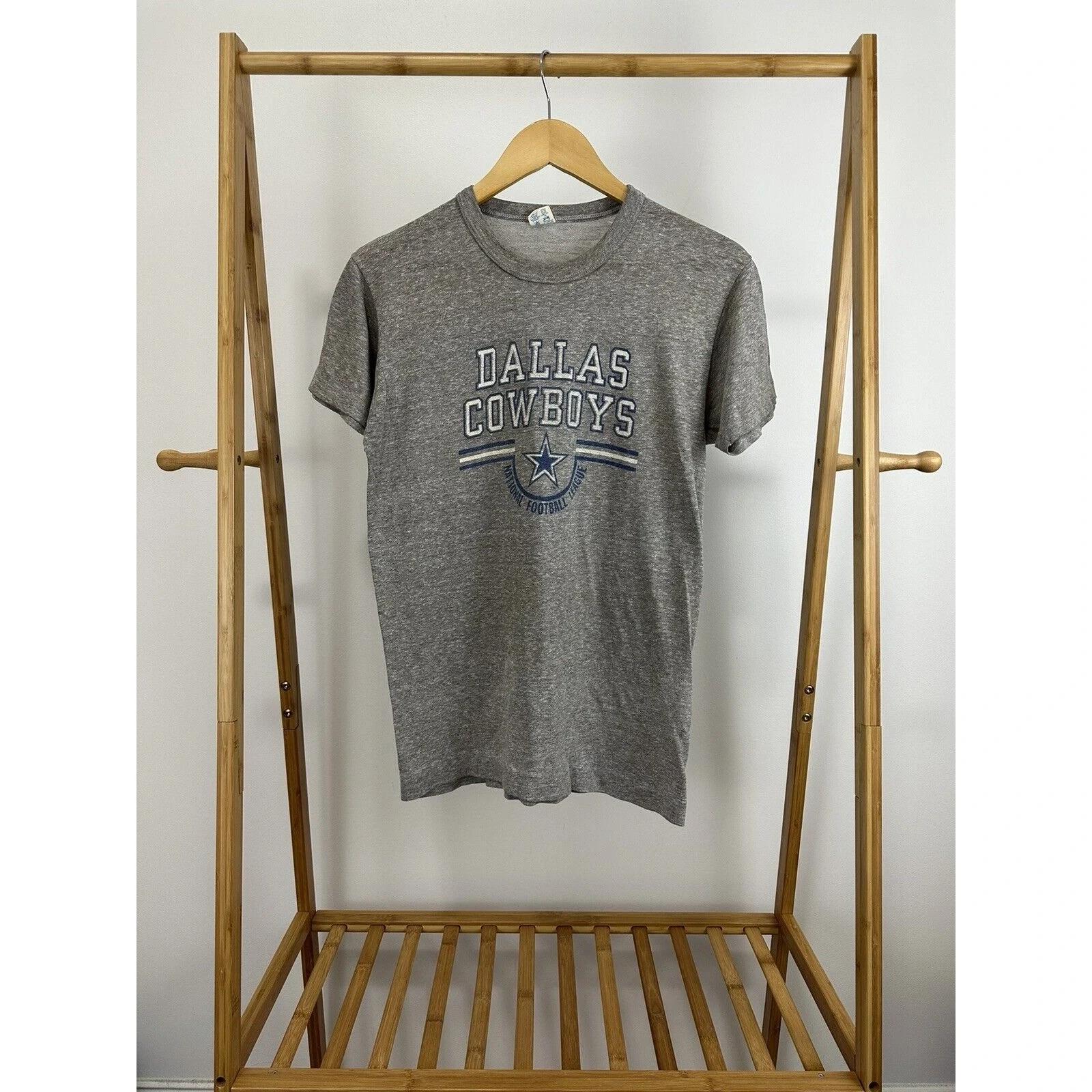 Vtg Style 80s Champion Dallas Cowboys NFL Paper Thin Tshirt Pullover Hoodie Crewneck Sweatshirt Reprinted Full Color Full Size Gifts For NFL Fans