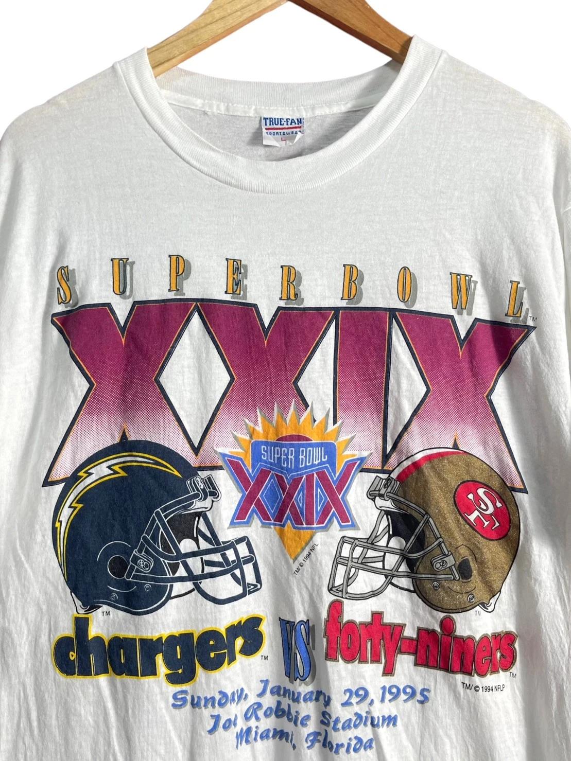 Vtg Style Chargers Vs 49Ers Super Bowl Xxix '95 Gracphic Tshirt Pullover Hoodie Crewneck Sweatshirt Reprinted Full Color Full Size Gifts For NFL Fans - Image 2