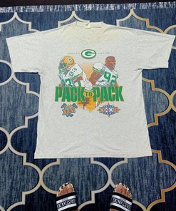 Vtg Style NFL Green Bay Packers Pack To Pack Tshirt Pullover Hoodie Crewneck Sweatshirt Reprinted Full Color Full Size Gifts For NFL Fans