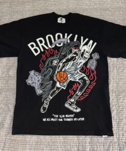 Warren Lotas x Brooklyn Nets “The Slim Reaper” Exclusive Tshirt Hoodie Crewneck Sweatshirt Reprinted Full Color Full Size Gifts for NBA Fans