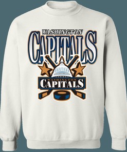 Washington Capitals CAPITOL Retro NHL Crewneck Sweatshirt Hoodie Shirt Gifts for Fans