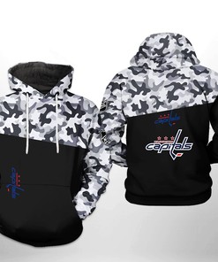 Washington Capitals Nhl Camo Veteran 3D All Over Print Zip Up Hoodie Option