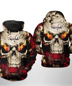 Washington Capitals Nhl Skull 3D All Over Print Zip Up Hoodie Option