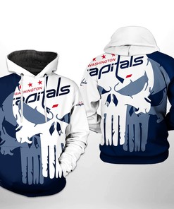 Washington Capitals Nhl Team Skull 3D All Over Print Zip Up Hoodie Option
