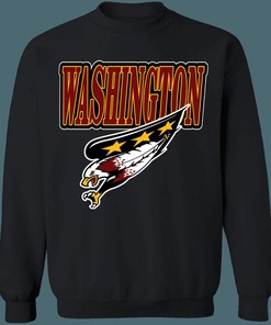 Washington Capitals RedSkins Vintage NHL NFL Crewneck Sweatshirt Hoodie Shirt Gifts for Fans