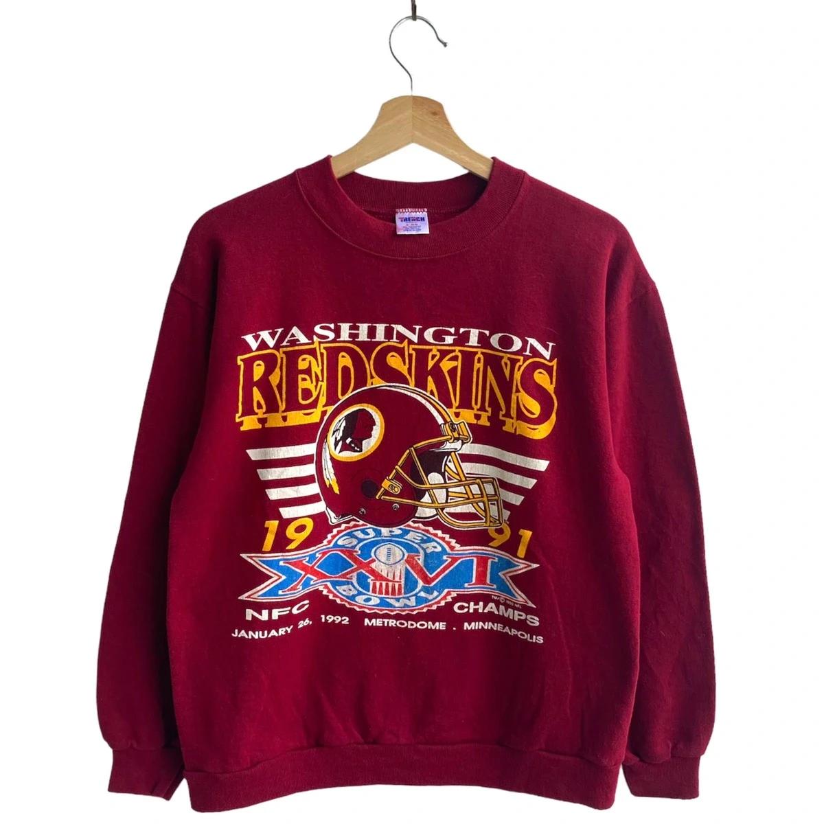 Washington Redskin Super Bowl Nfc Champs Tshirt Pullover Hoodie Crewneck Sweatshirt Reprinted Full Color Full Size Gifts For NFL Fans