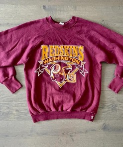 Washington Redskins NFL Logo 7 Vintage Style Tshirt Pullover Hoodie Crewneck Sweatshirt Reprinted Full Color Full Size Gifts For NFL Fans