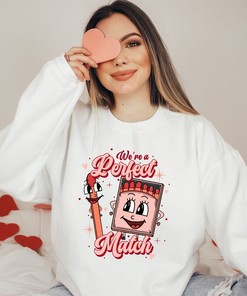 We Are A Perfect Match Classic Unisex Crewneck Sweatshirt, Couples Sweatshirt, Funny Sayings, Valentines day, Gift for her, Valentine gift.
