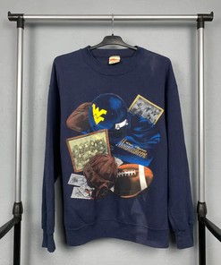 West Virginia Mountaineers Vintage Style T-Shirt Sweatshirt Pullover Hoodie Reprinted Full Color Full Size Gift For NCAA Fans