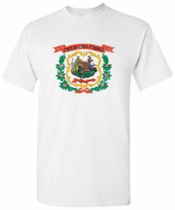 West Virginia State Flag - Hometown Pride Souvenir Shirt Sweatshirt Pullover Hoodie Reprinted Full Color Full Size