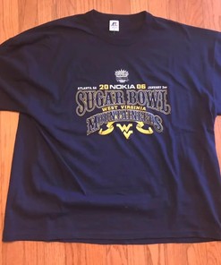 West Virginia Wvu Football 2006 Sugar Bowl T-Shirt Sweatshirt Pullover Hoodie Reprinted Full Color Full Size Gift For NCAA Fans