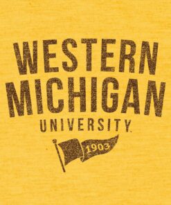 Western Michigan Broncos Year Banner Triblend Shirt Sweatshirt Pullover Hoodie Reprinted Full Color Full Size