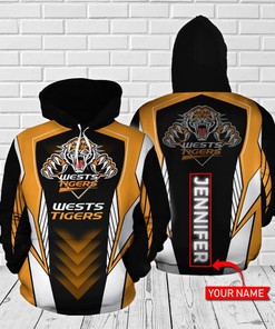 Wests Tigers Personalized 3D Hoodie Zip Hoodie, Nrl 3D All Over Print Hoodie Zip Hoodie