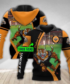 Wests Tigers Personalized Mascot 3D Hoodie Zip Hoodie, Nrl 3D All Over Print Hoodie Zip Hoodie