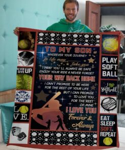 Whenever Your Journey In Life Baseball Dad To Son Fleece Blanket Sherpa Blanket