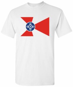 Wichita US City Flag Basic Shirt Sweatshirt Pullover Hoodie Reprinted Full Color Full Size