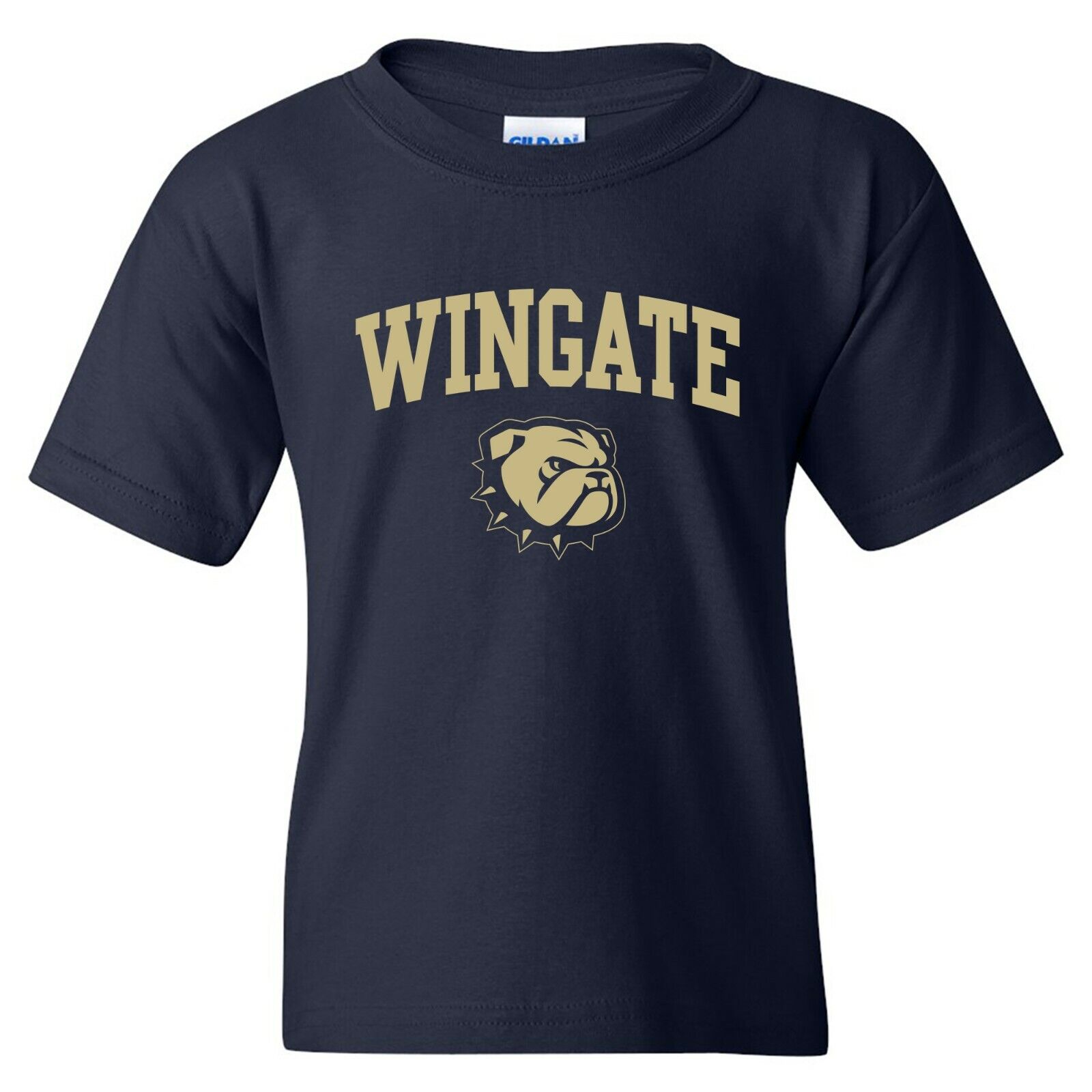 Wingate University Bulldogs Primary Logo - College Team Youth Shirt Sweatshirt Pullover Hoodie Reprinted Full Color Full Size