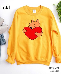 Winnie The Pooh Heart Sweatshirt, Disney Valentine Sweatshirt, Pooh bear Sweatshirt, Unisex Sweatshirt