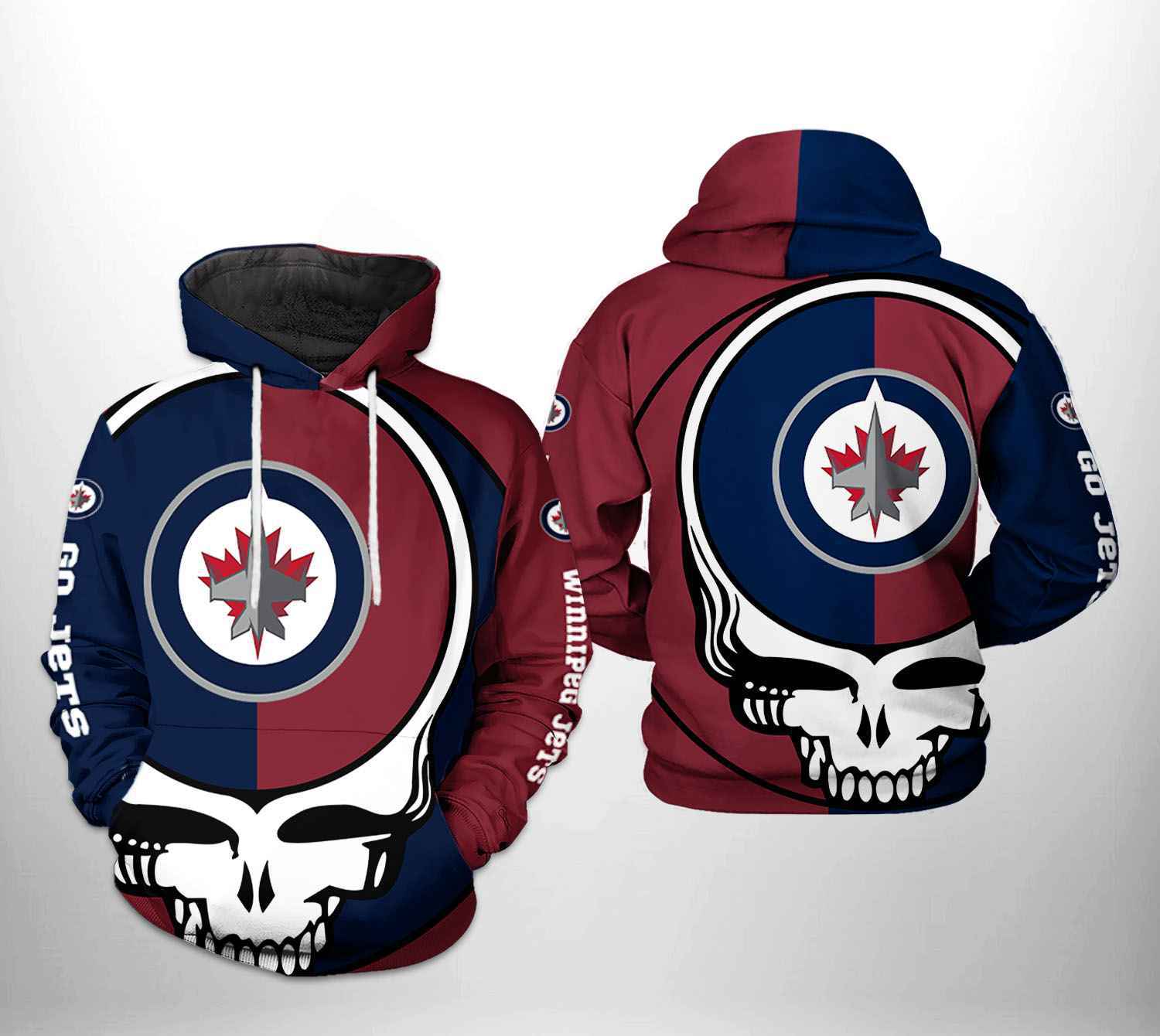 Winnipeg Jets Nhl Grateful Dead 3D All Over Print Zip Up Hoodie Option