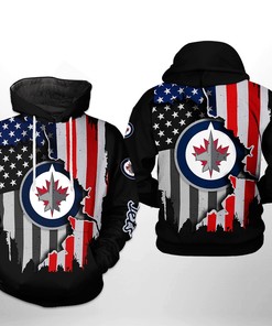 Winnipeg Jets Nhl Us Flag Team 3D All Over Print Zip Up Hoodie Option