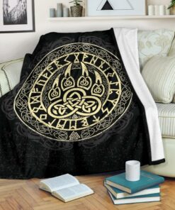 Wolf Viking Sherpa Fleece Blanket Gifts for Viking Lovers