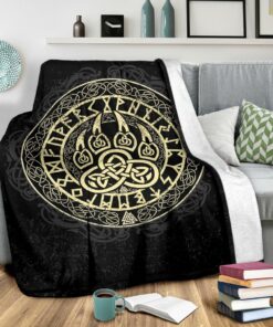 Wolf Viking Sherpa Fleece Blanket Gifts for Viking Lovers