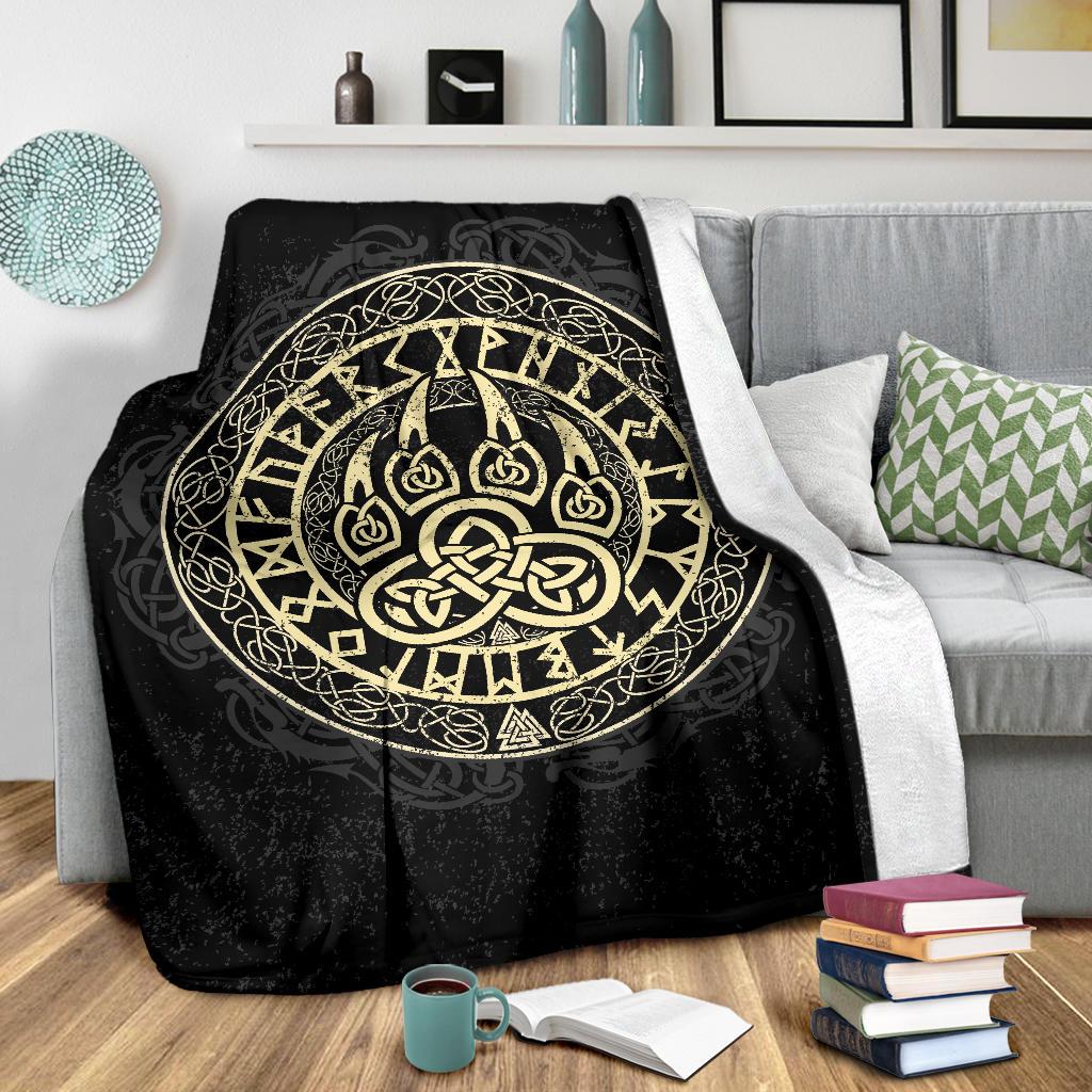 Wolf Viking Sherpa Fleece Blanket Gifts for Viking Lovers