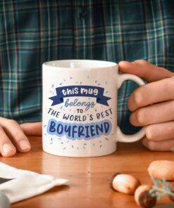 World's Best Boyfriend Mug, I Love You Gift, Boyfriend Mug, Gifts For Boyfriend, Gifts For Him, Blue Mug, Funny Mug Gift