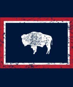 Wyoming State Flag - Hometown Pride Local Souvenir Basic Shirt Sweatshirt Pullover Hoodie Reprinted Full Color Full Size