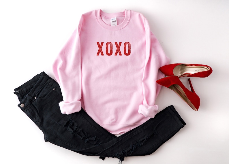 XOXO, Valentine's Day Sweatshirt, Love Shirt, Women's Sweatshirt, Fun Valentine Sweatshirt, Men's Shirt, Galentine's Day - Image 4