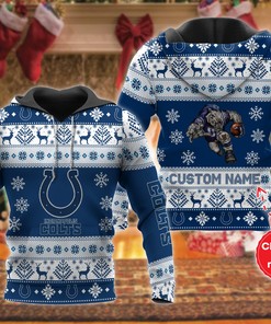 Xmas Indianapolis Colts 3D All Over Print Hoodie With Zipper