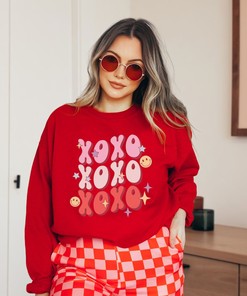 Xoxo Valentine Sweatshirt, Xo Valentine's, Retro Valentine, Sweatshirt For Valentines, Unisex Valentine, Trendy Valentines Sweatshirt